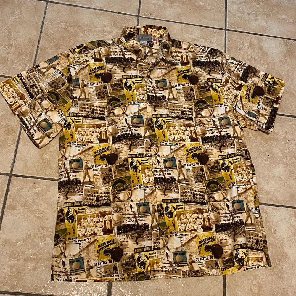 High Seas Trading co VINTAGE hawaiian Baseball XL Mens shirt Made In USA
